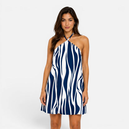Abito Mini Donna Stampa Tropicale