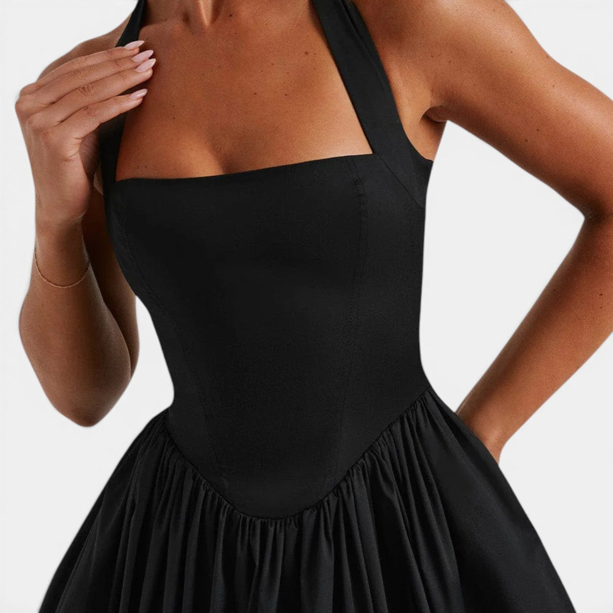 Abito Midi Donna Corsetto con Schiena Aperta