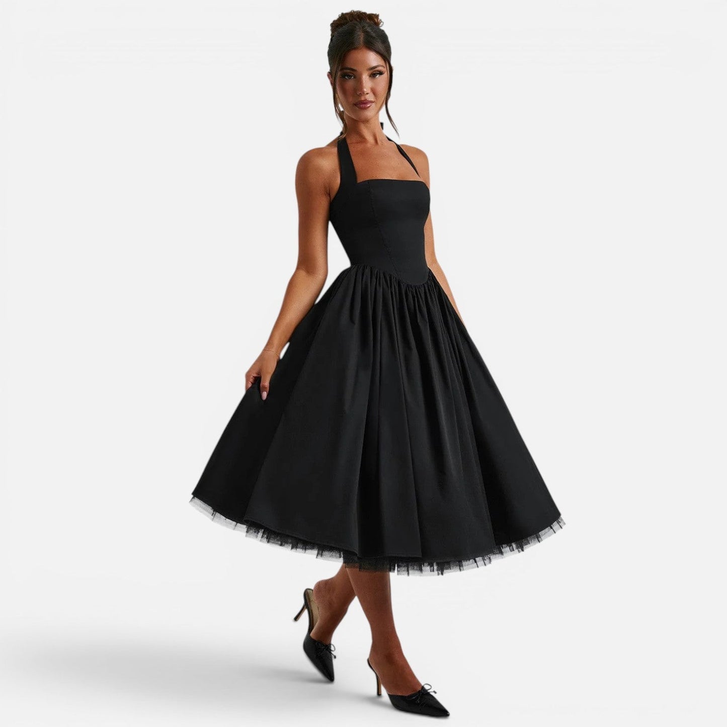 Abito Midi Donna Corsetto con Schiena Aperta