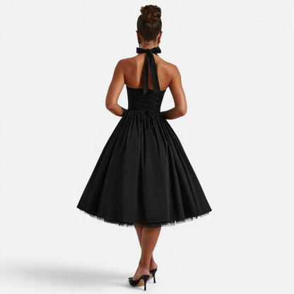 Abito Midi Donna Corsetto con Schiena Aperta