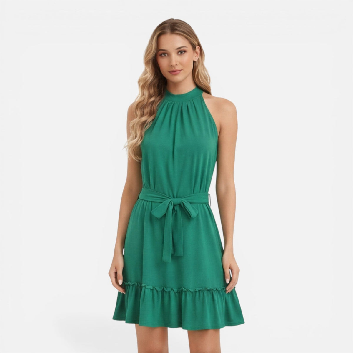 Abito Mini Donna con Collo all'Americana