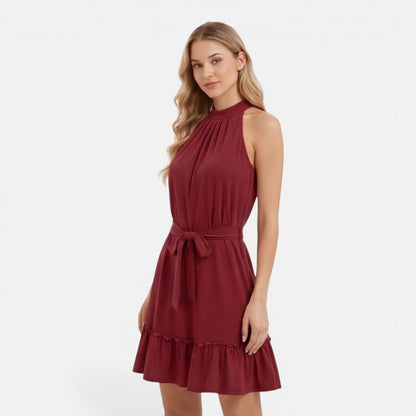 Abito Mini Donna con Collo all'Americana