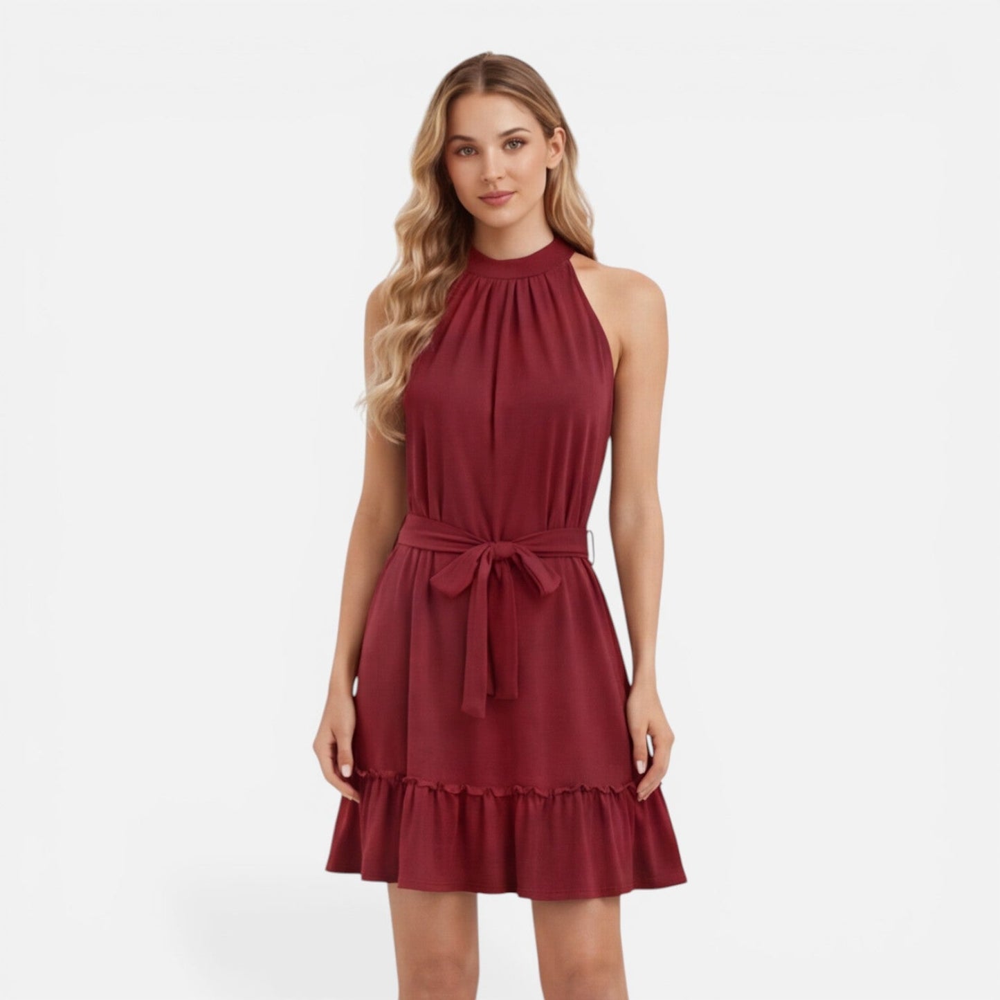 Abito Mini Donna con Collo all'Americana