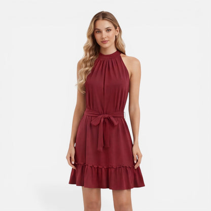 Abito Mini Donna con Collo all'Americana