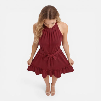 Abito Mini Donna con Collo all'Americana