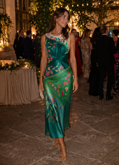 Abito Midi Donna Stampato Smanicato