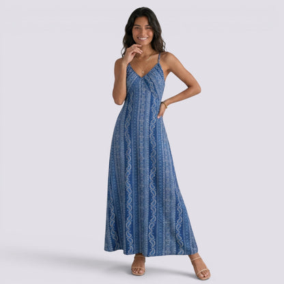 Abito Lungo Donna Boho con Schiena Aperta
