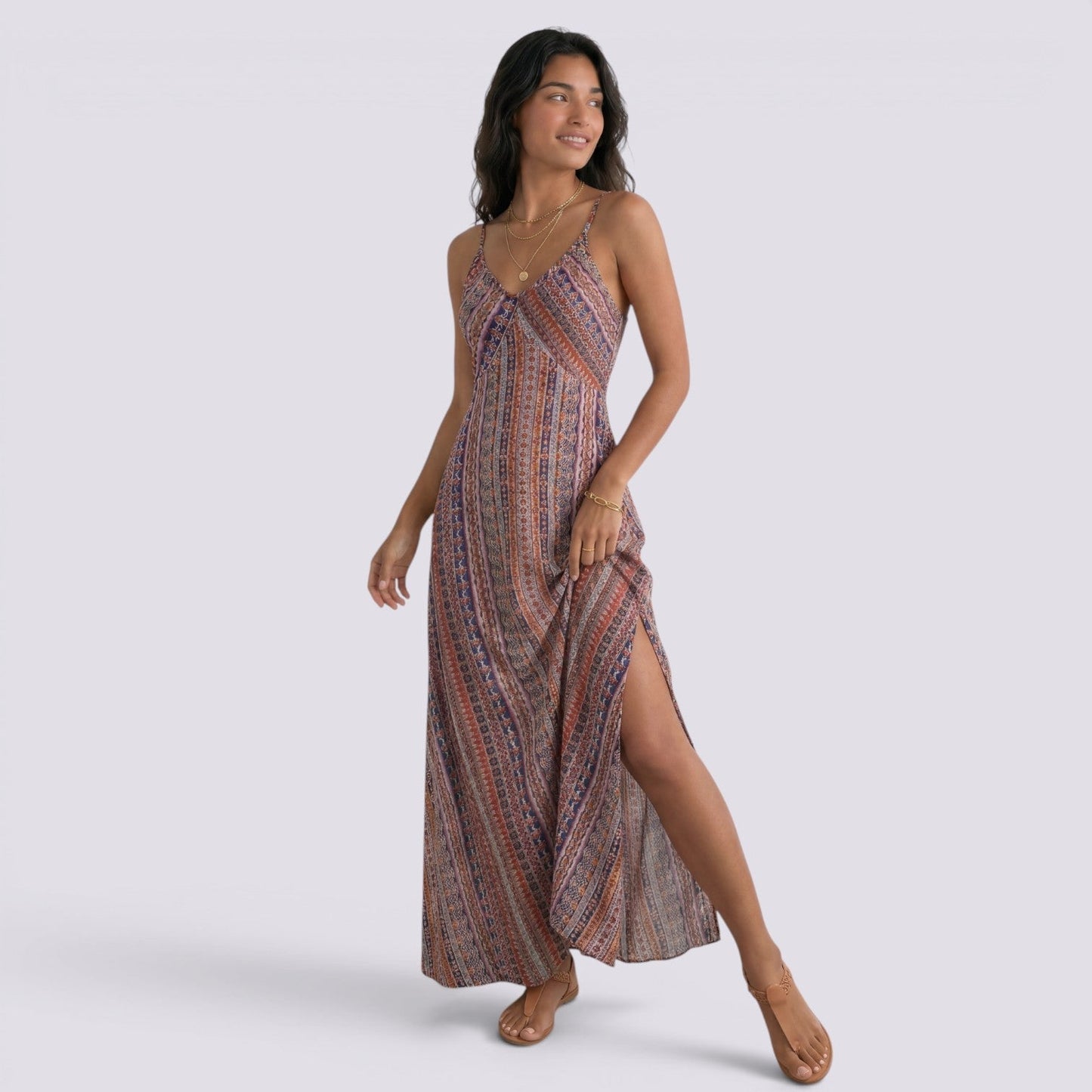 Abito Lungo Donna Boho con Schiena Aperta