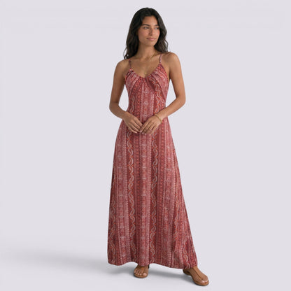 Abito Lungo Donna Boho con Schiena Aperta