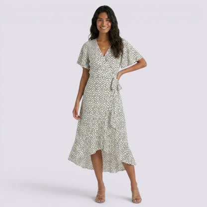 Abito Lungo Donna Floreale Boho con Scollo a V