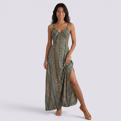 Abito Lungo Donna Boho con Schiena Aperta