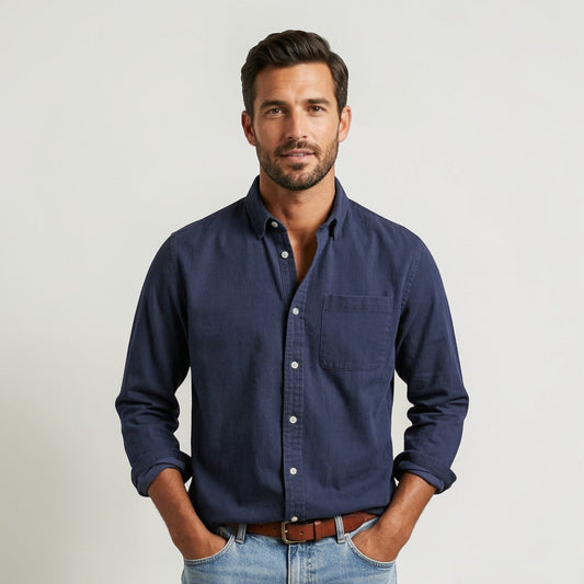 Camicia Uomo Manica Lunga Classica Rilassata