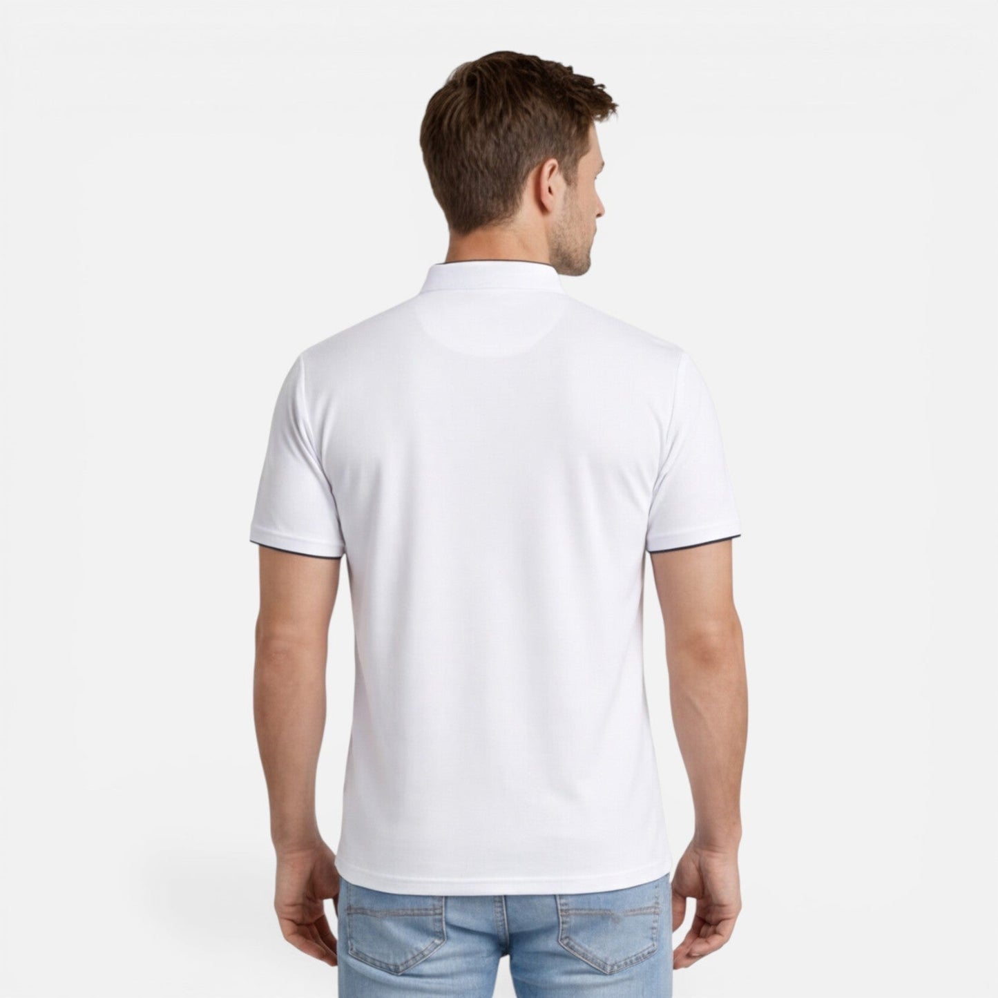 Maglia Henley Uomo Manica Corta Cotone Slim Fit Casual