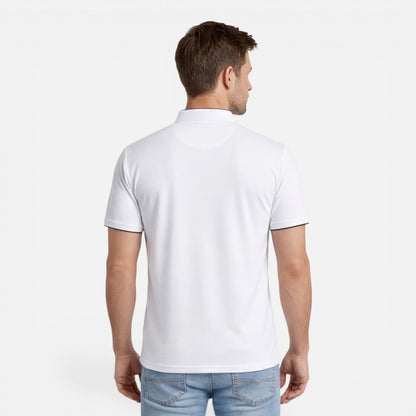 Maglia Henley Uomo Manica Corta Cotone Slim Fit Casual