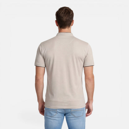 Maglia Henley Uomo Manica Corta Cotone Slim Fit Casual