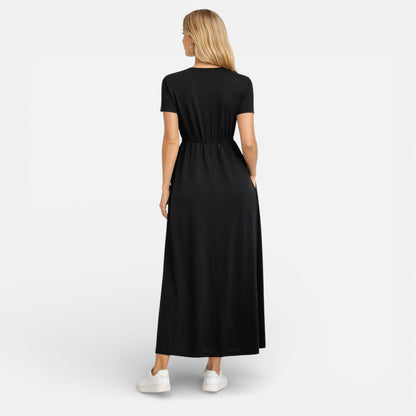 Abito Lungo Donna in Cotone a Manica Corta