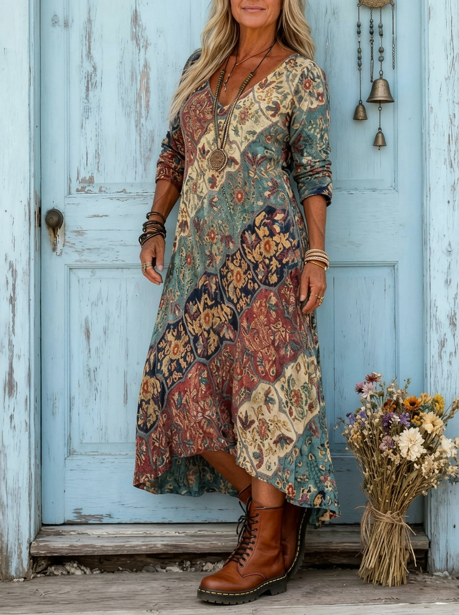 Lydia | Abito Lungo Donna Fluido a Stampa Colorata