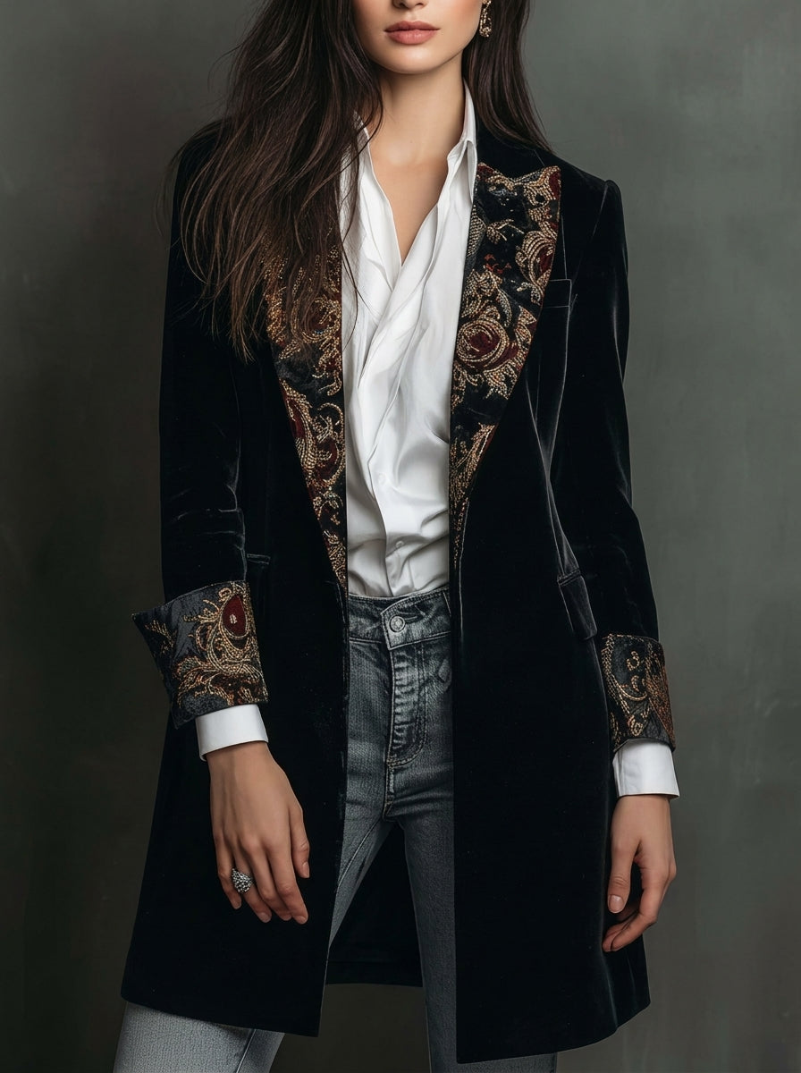 Marta | Blazer Donna Aderente con Stampa Barocca