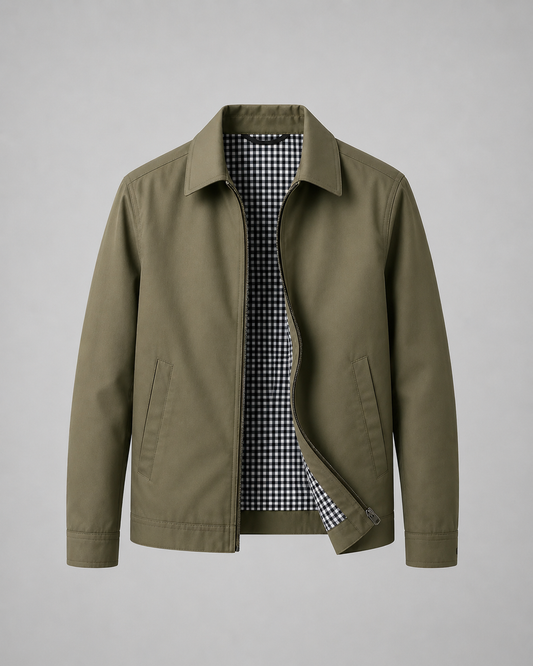 Giacca Harrington Uomo con Fodera a Quadri