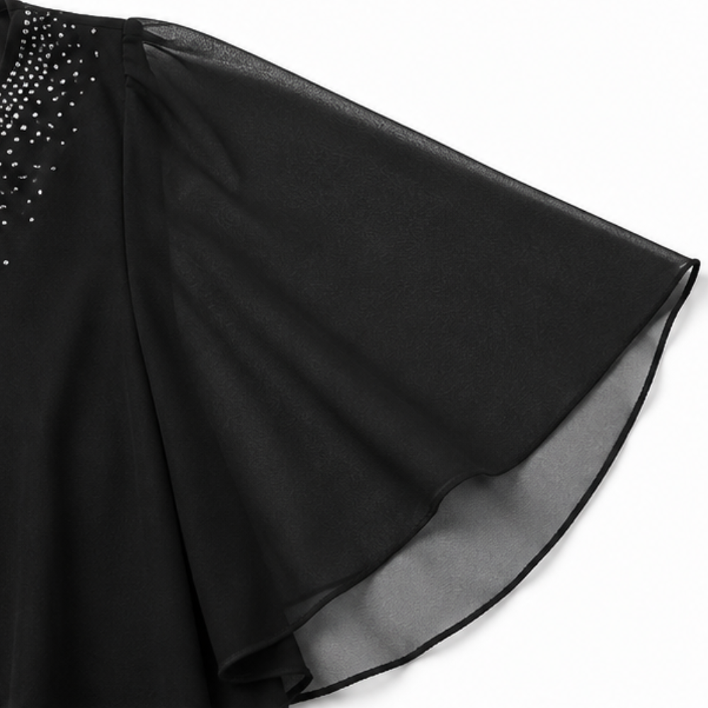 Joaquina | Abito Midi Donna da Cerimonia con Mantella in Chiffon