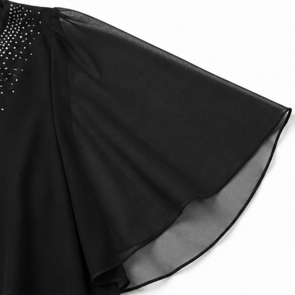 Joaquina | Abito Midi Donna da Cerimonia con Mantella in Chiffon