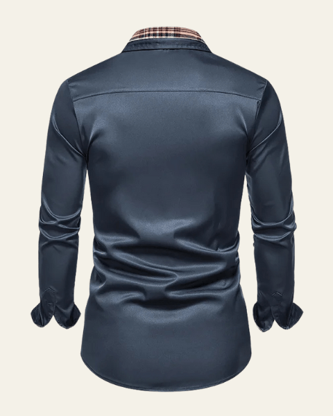 Camicia Uomo a Quadri con Bottoni Misto Versatile