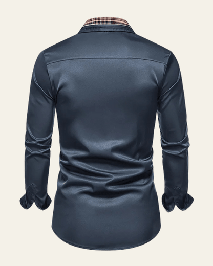 Camicia Uomo a Quadri con Bottoni Misto Versatile