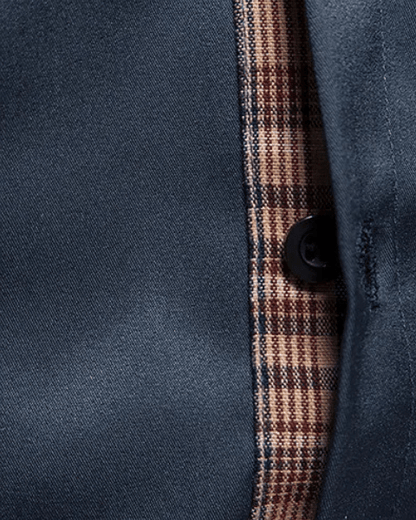 Camicia Uomo a Quadri con Bottoni Misto Versatile