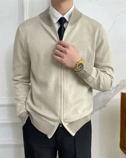 Maglione Uomo con Zip in Maglia Fine Taglio Pulito Versatile