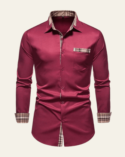 Camicia Uomo a Quadri con Bottoni Misto Versatile