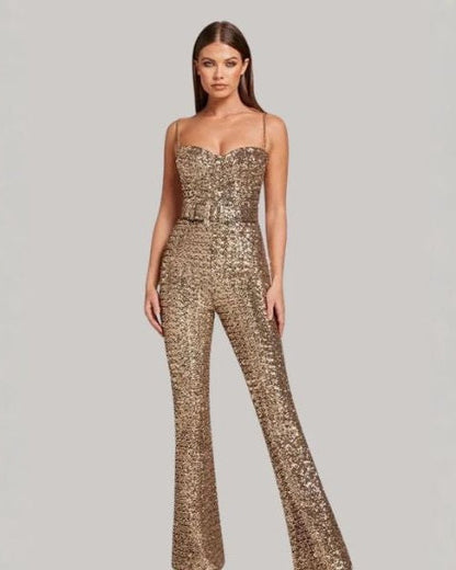Tuta Donna Senza Spalline Glitterata