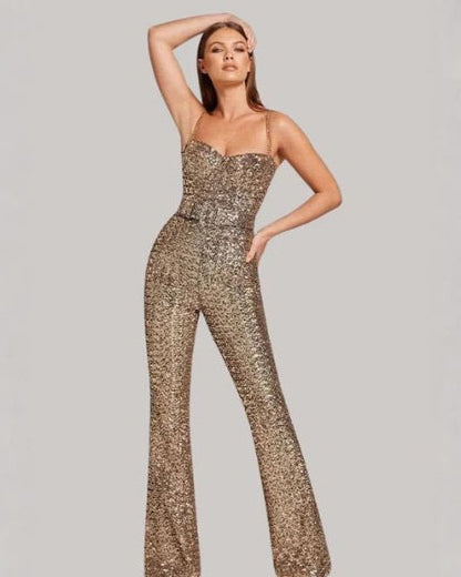 Tuta Donna Senza Spalline Glitterata