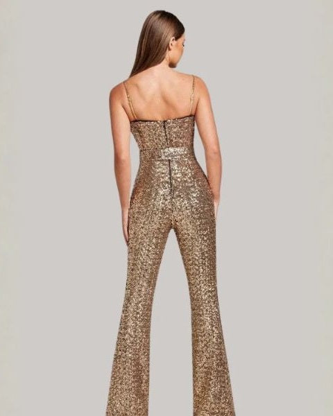 Tuta Donna Senza Spalline Glitterata