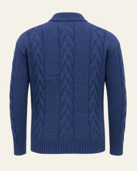 Maglione Uomo a Trecce con Zip Frontale Senza Tempo Caldo