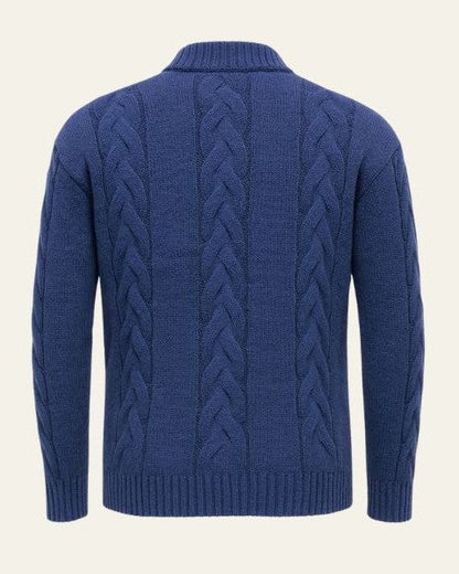 Maglione Uomo a Trecce con Zip Frontale Senza Tempo Caldo