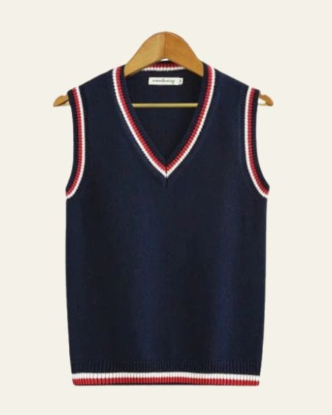 Gilet Uomo da Cricket Scollo a V Classico Misto Maglia