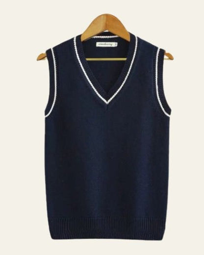 Gilet Uomo da Cricket Scollo a V Classico Misto Maglia