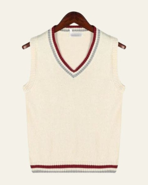 Gilet Uomo da Cricket Scollo a V Classico Misto Maglia