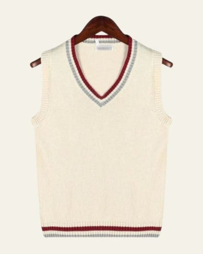 Gilet Uomo da Cricket Scollo a V Classico Misto Maglia