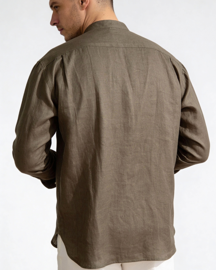 Camicia Uomo in Lino Verde Premium Freschezza Naturale Leggera