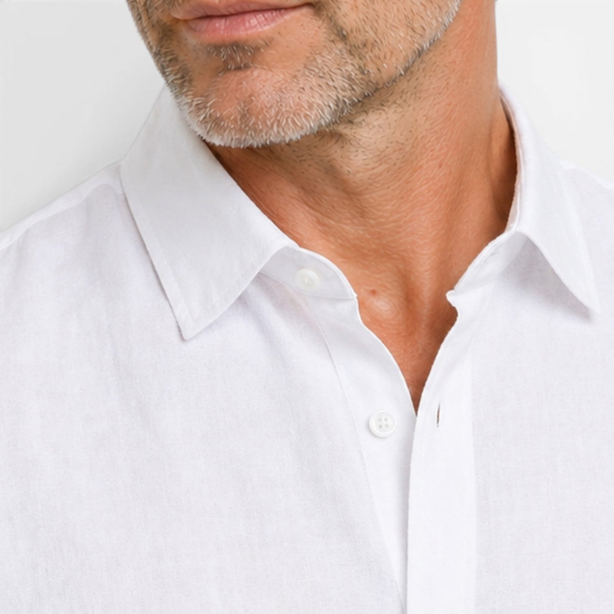 Camicia Lino Uomo Manica Corta Traspirante Classica Estiva