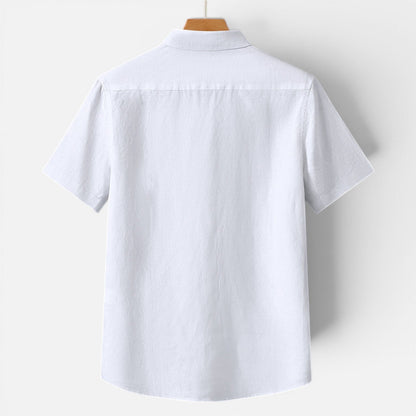 Camicia Lino Uomo Manica Corta Traspirante Classica Estiva