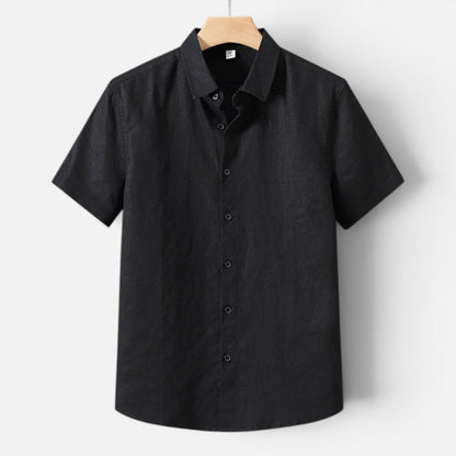 Camicia Lino Uomo Manica Corta Traspirante Classica Estiva