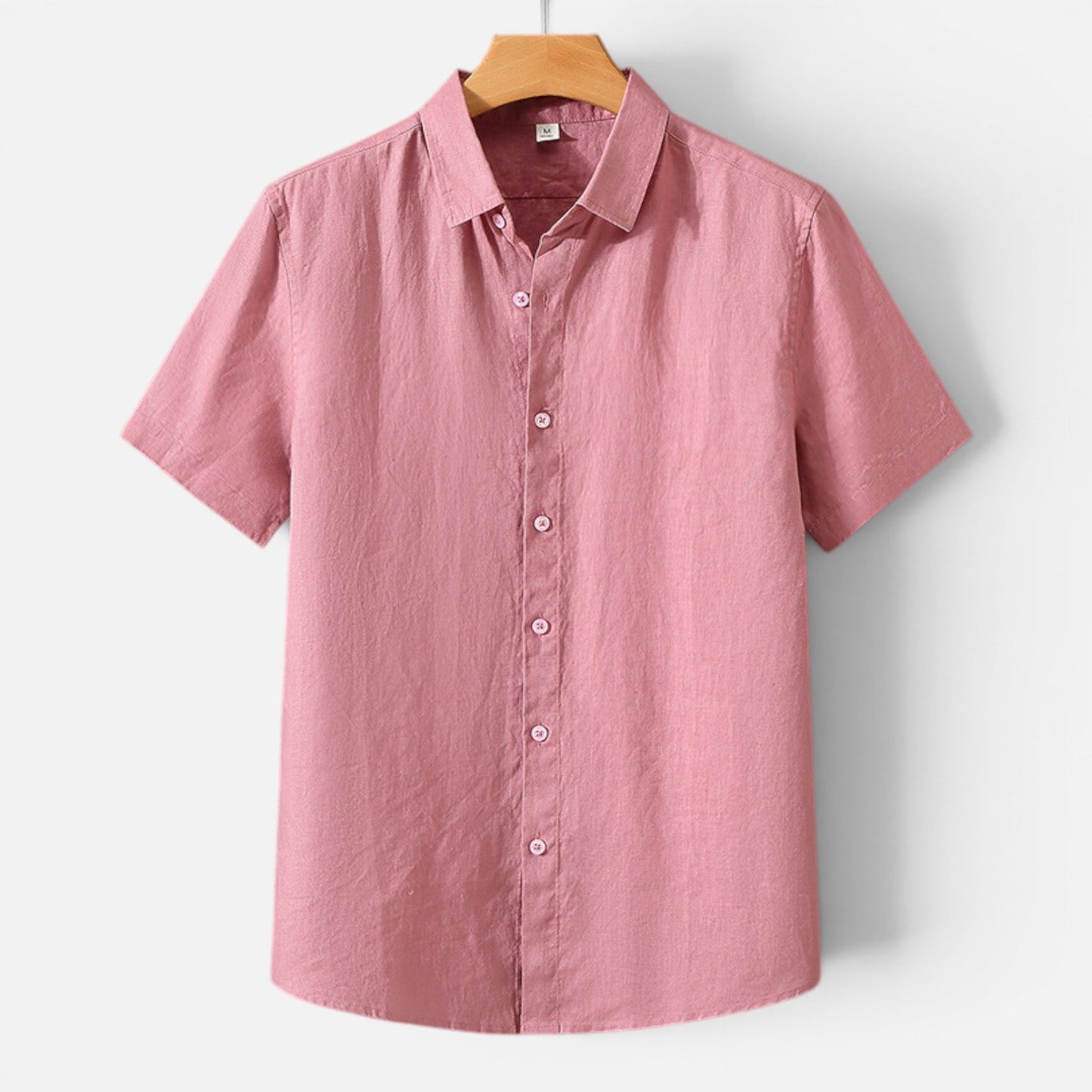 Camicia Lino Uomo Manica Corta Traspirante Classica Estiva