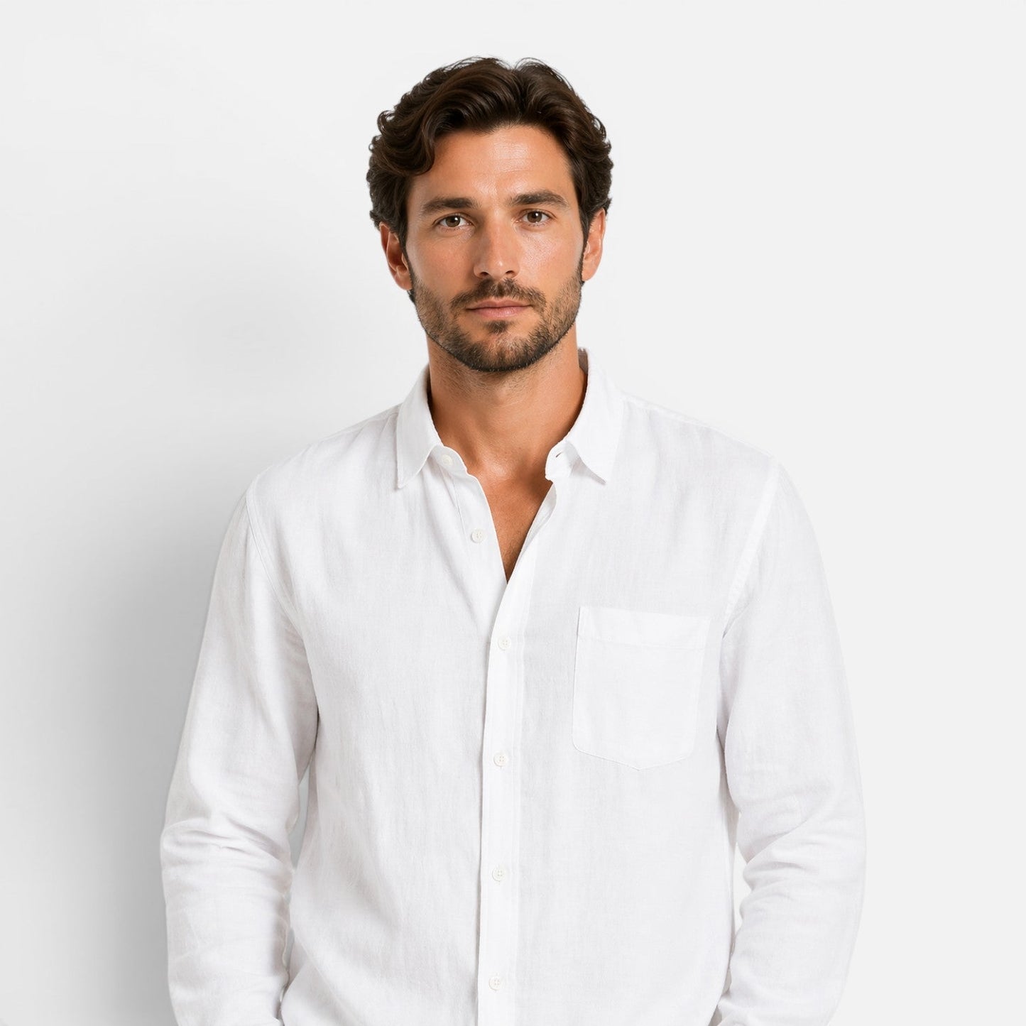Completo Lino Uomo Due Pezzi Estivo Camicia e Pantaloni