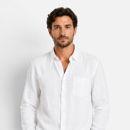 Completo Lino Uomo Due Pezzi Estivo Camicia e Pantaloni
