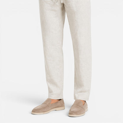 Completo Lino Uomo Due Pezzi Estivo Camicia e Pantaloni