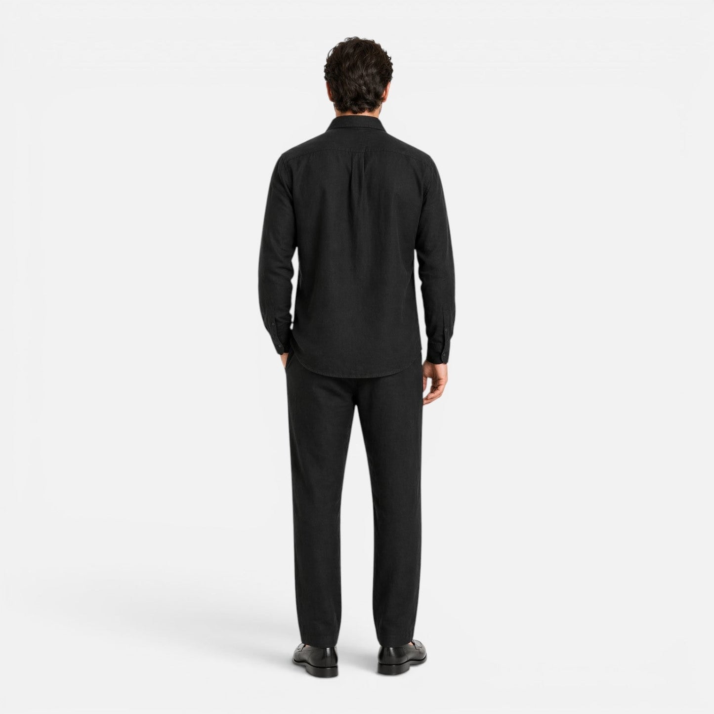 Completo Lino Uomo Due Pezzi Estivo Camicia e Pantaloni