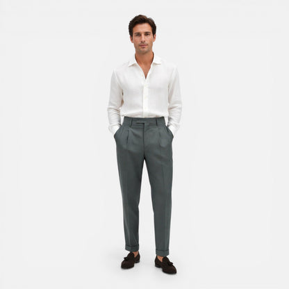Camicia Lino Uomo Slim Fit Leggera Traspirante Business Casual