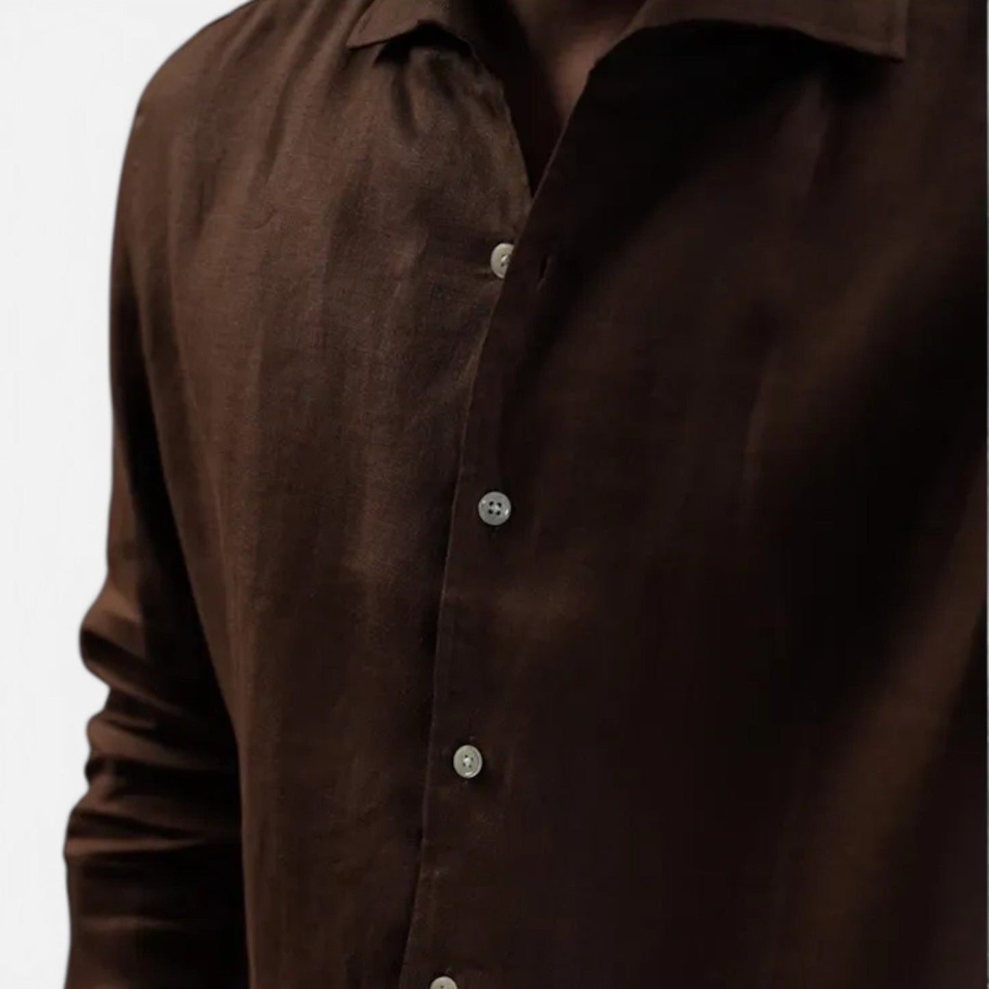Camicia Lino Uomo Slim Fit Leggera Traspirante Business Casual